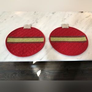 2 Christmas Ornament Placemats